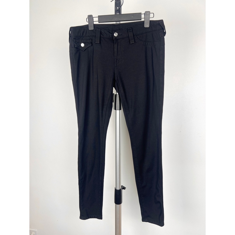 True Religion Disco‎ Ponte WFLPS Leggings Black Skinny Pants W60A920GL3 Size 32